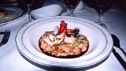 QۣfsAN| ( Golden Chanterelle Risotto with Lobster, Prawns & Clams )