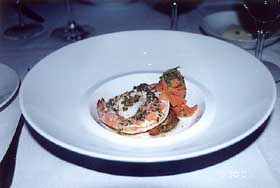 「Radius」的招牌菜: 松露菌味中蝦。「Radius」的招牌菜: 松露菌味中蝦。